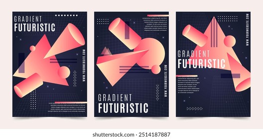 Gradient futuristic cover collection vector design in eps 10