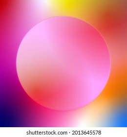 Gradient futuristic pink sphere. Glowing bright neon abstract background for fashion trend poster, presentation, flyer. Wallpaper for phone and computer.
