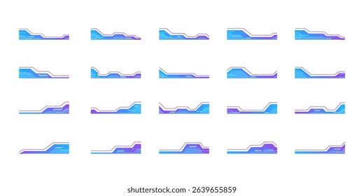 Gradient Futuristic Tech Footer Collection