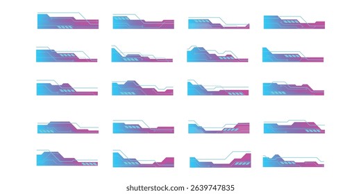 Gradient Futuristic Tech Footer Collection