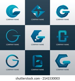 conjunto de colecciones de logotipos de letras de gradiente g