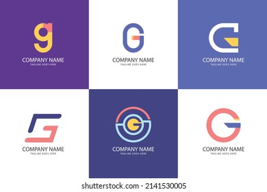 gradient g letter logo collection set