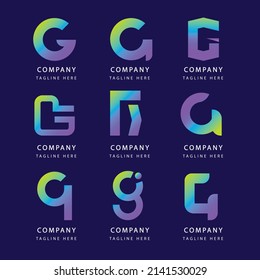 gradient g letter logo collection set