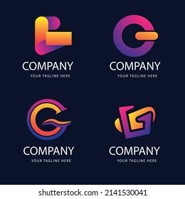gradient g letter logo collection set