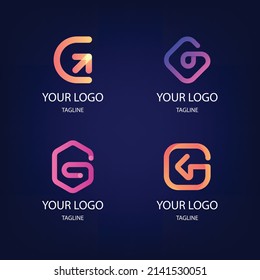 gradient g letter logo collection set