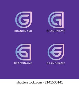 gradient g letter logo collection set