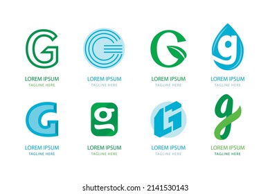 gradient g letter logo collection set
