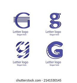 gradient g letter logo collection set