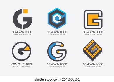 gradient g letter logo collection set