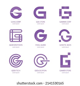 gradient g letter logo collection set