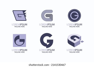 gradient g letter logo collection set