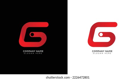 Gradient g logo design with black and white