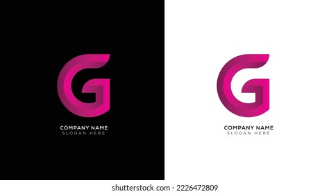 Diseño del logotipo de gradiente g con blanco y negro