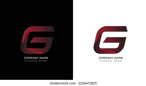 Gradient g logo design with black and white