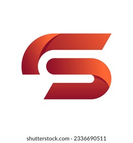 gradient g and s letter logo design for company