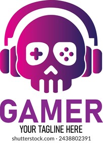 Gradient Gamer Diseño de logotipo, Vector de logotipo de juegos