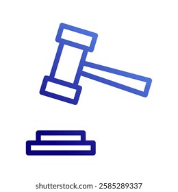 Gradient Gavel Icon Representing Legal Authority