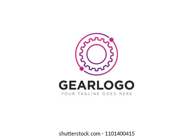 gradient gear logo, icon, symbol, design template