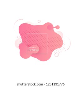 Gradient geometric banner with flowing liquid shapes composition. Dynamic Fluid vector background for logo, posters and flyers.