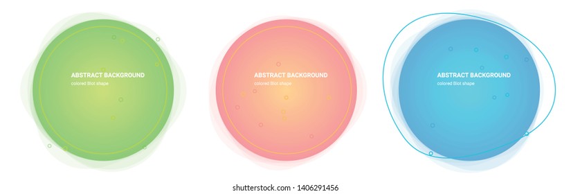 Gradient Geometric Banners with Flowing Blot Shapes. Dynamic Cloud Design for Logo, Flyers or Presentstion. Abstract Vector Background in Pear, Lima, Saffron-Mango, Froly, Java, Curious-Blue colors.