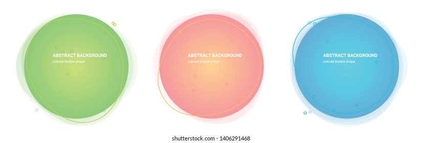 Gradient Geometric Banners with Flowing Bubble Shapes. Dynamic Flowing Design for Logo, Flyers or Presentstion. Abstract Vector Background in Pear, Lima, Saffron-Mango, Froly, Java, Blue colors.