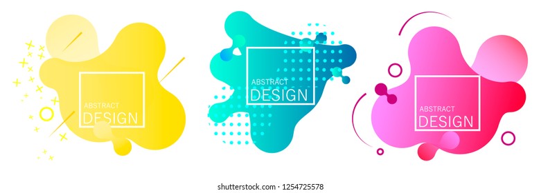 Gradient geometric banners with flowing liquid shapes. Dynamic Fluid design for logo, flyers or presentstion. Abstract vector illustration EPS10.