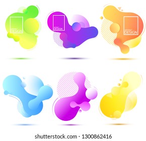 Gradient geometric banners with flowing liquid shapes.  Abstract vector background. Vector illustration