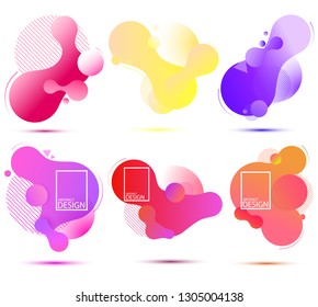 Gradient geometric banners with flowing liquid shapes.  Abstract vector background. Vector illustration