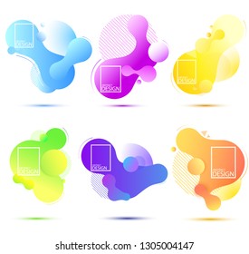 Gradient geometric banners with flowing liquid shapes.  Abstract vector background. Vector illustration