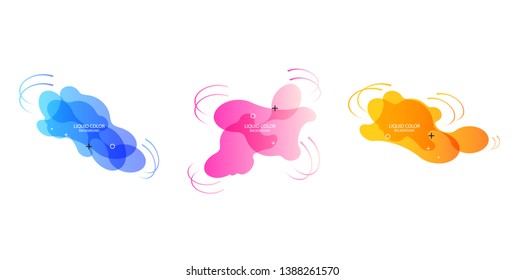 Gradient geometric banners with flowing liquid shapes. Dynamic Fluid design for logo, flyers or presentstion. Abstract vector background