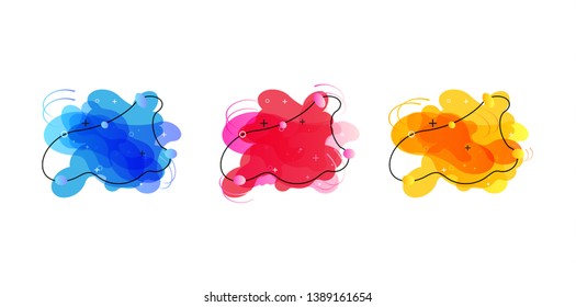 Gradient geometric banners with flowing liquid shapes. Dynamic Fluid design for logo, flyers or presentstion. Abstract vector background