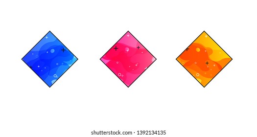 Gradient geometric banners with flowing liquid shapes. Dynamic Fluid design for logo, flyers or presentstion. Abstract vector background