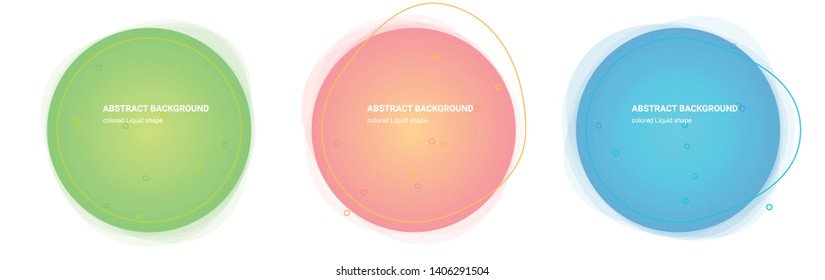 Gradient Geometric Banners with Flowing Liquid Shapes. Dynamic Abstract Design for Logo, Flyers or Presentstion. Abstract Vector Background in Pear, Lima, Saffron-Mango, Froly, Java, Blue colors.