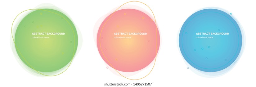 Gradient Geometric Banners with Flowing Oval Shapes. Dynamic Splashing Design for Logo, Flyers or Presentstion. Abstract Vector Background in Pear, Lima, Saffron-Mango, Froly, Java, Blue colors.