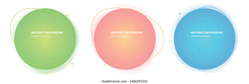 Gradient Geometric Banners with Flowing Flowing Shapes. Dynamic Drop Design for Logo, Flyers or Presentstion. Abstract Vector Background in Pear, Lima, Saffron-Mango, Froly, Java, Curious-Blue colors.