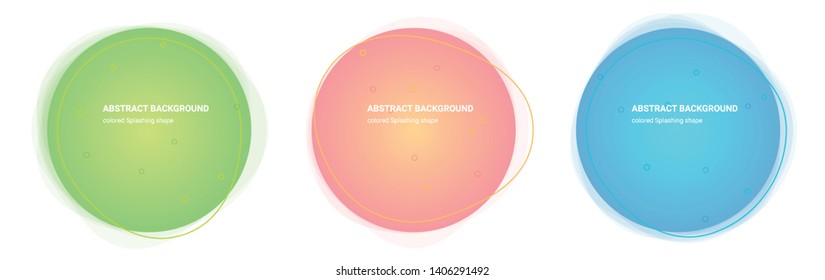 Gradient Geometric Banners with Flowing Splashing Shapes. Dynamic Plasma Design for Logo, Flyers or Presentstion. Abstract Vector Background in Pear, Lima, Saffron-Mango, Froly, Java, Blue colors.