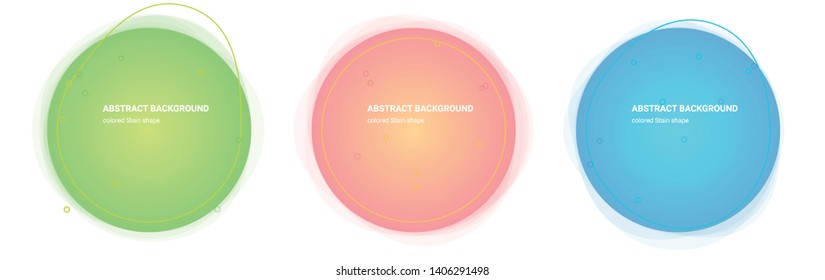 Gradient Geometric Banners with Flowing Stain Shapes. Dynamic Flux Design for Logo, Flyers or Presentstion. Abstract Vector Background in Pear, Lima, Saffron-Mango, Froly, Java, Curious-Blue colors.