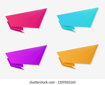 Gradient geometric banners set . Trendy flat geometric  banners .