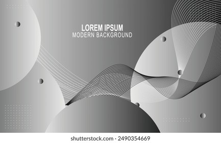 Gradient geometric with circle and wave lines background. New way of your design.