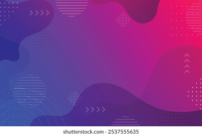 Gradient geometric modern purple Memphis and shape background