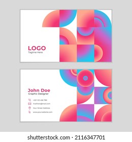 Gradient geometric pattern Business Card 2