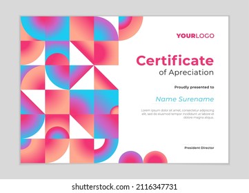 Gradient geometric pattern Certificate 2