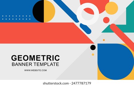 Gradient geometric pattern horizontal banner