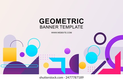 Gradient geometric pattern horizontal banner