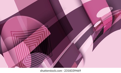 Gradient geometric pink pastel  background multi shapes design vector