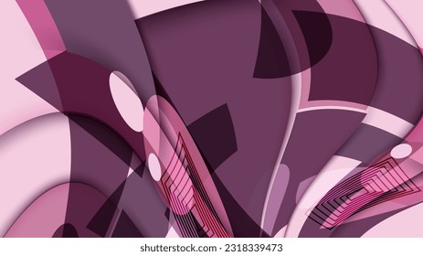 Gradiente de fondo geométrico rosa pastel múltiples formas de diseño vector