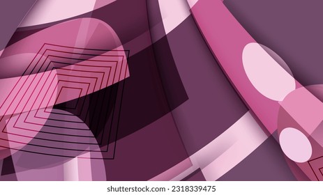 Gradiente de fondo geométrico rosa pastel múltiples formas de diseño vector