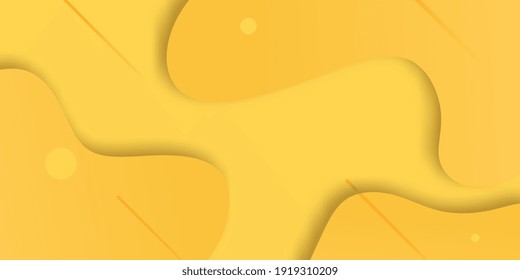 Gradient geometric shape background with abstract yellow fluid element