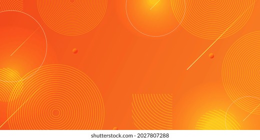 Gradient geometric shape background with dynamic circle abstract, yellow modern color design.