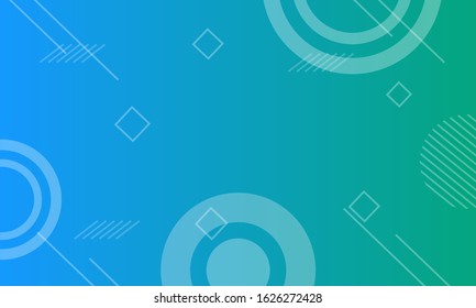 Gradient geometric shape green blue